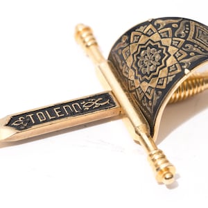 Espada em miniatura, Toledo, 8 polegadas, abridor de cartas, decoração, década de 1960