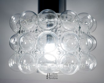 Large Bubble Glass Chrome Pendant Light Fixture, by Helena Tynell, Limburg, Germany, c. 1970s-1980s