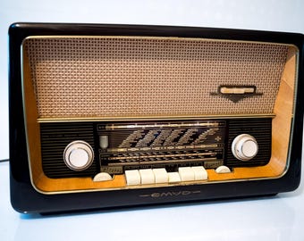 Vintage EMUD Rekord Senior 60 Tube Radio Western Germany 1960s