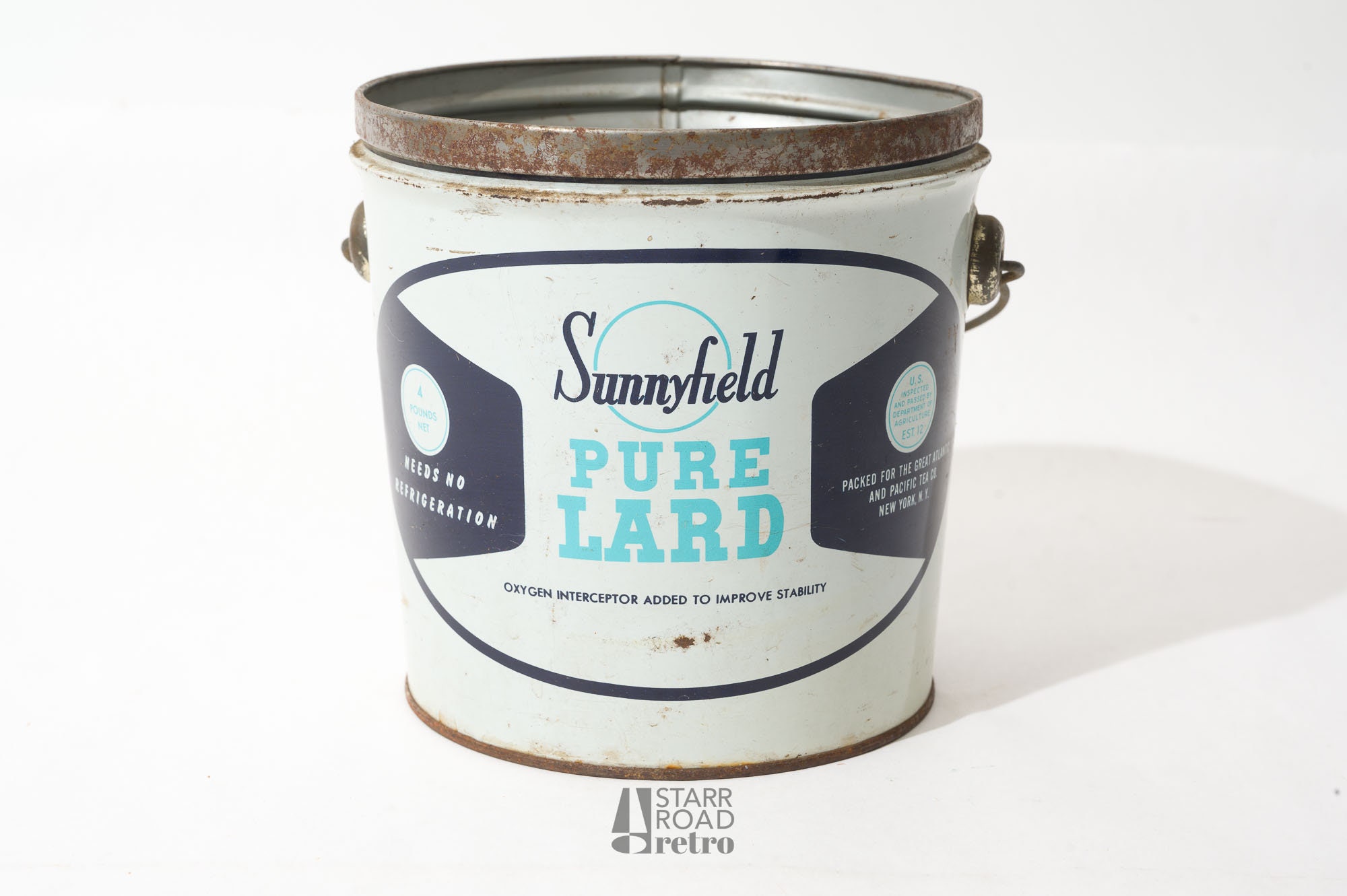 USA ヴィンテージ 蓋付き ラード缶 インダストリアル シャビー TIN VINTAGE ANTIQUE MILLAR'S MAGNET COFFEE TIN CAN ヴィンテージ