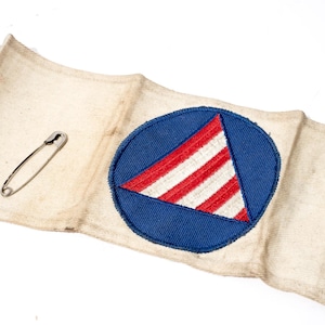 World War II US Civil Defense Armband, Air Raid Warden, Vintage