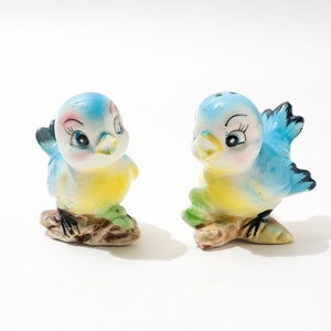 Vintage Bluebird Salt and Pepper Shakers, Japan, AS IS 