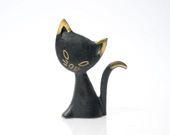 猫のデザインが施されたブロンズ製ワインオープナー - ウォルター