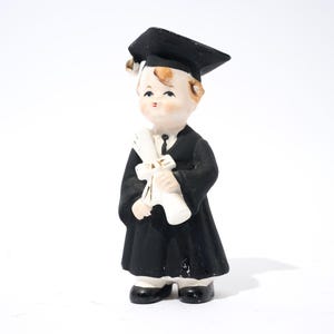 Figura de graduación vintage, diploma, Japón