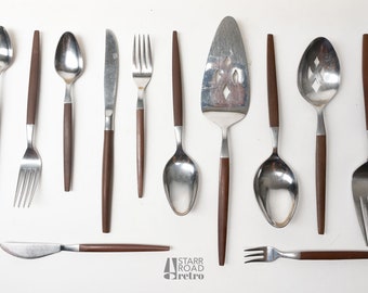 Ekco Eterna Canoe Muffin Flatware, MCM, Danish Modern, Vintage, Individually Priced, c. 1960s