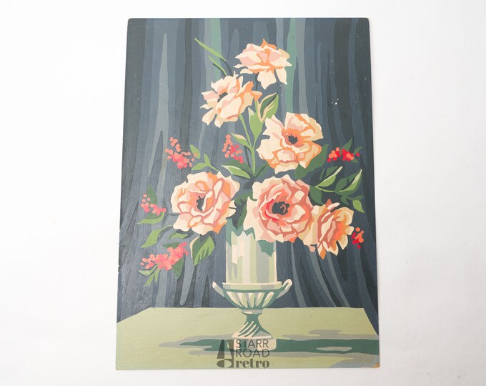 Completed Vintage Paint by Number Waterfall Scene Cottage Etsy