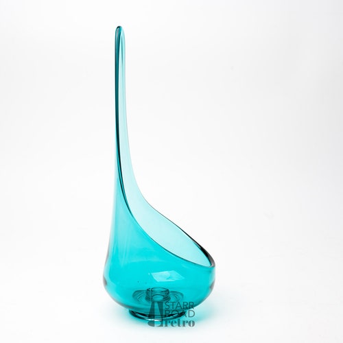 Shops Midcentury Candleholder, Taperglow, Viking Glass, Blue