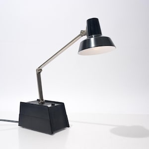 Vintage Mid Century Style Desk Lamp, Lite-Up, Black, Chrome, Task Light, Homework, Office