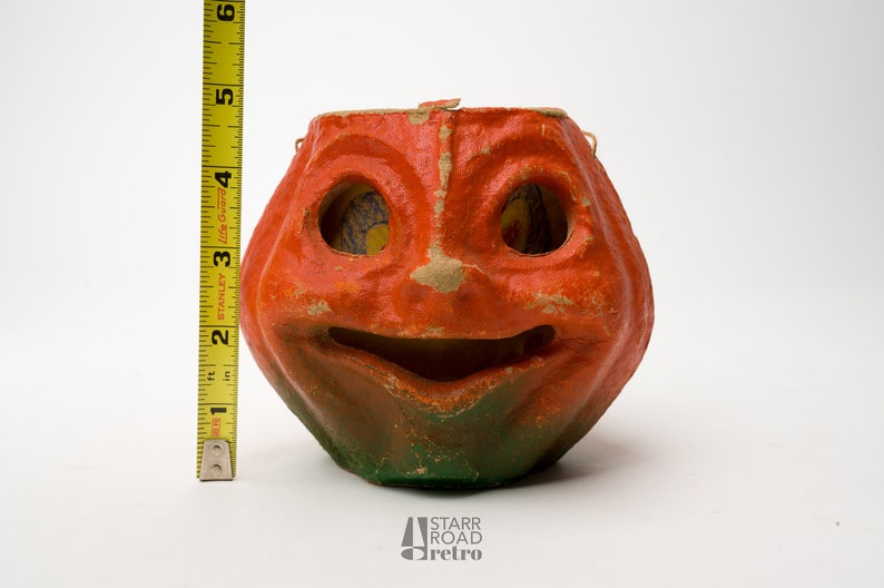 Vintage Paper Mâché Jack O'lantern Pumpkin Halloween Etsy