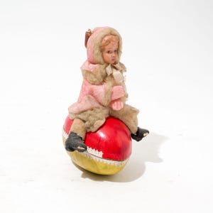Vintage Easter Figurine Girl on Egg, AS IS