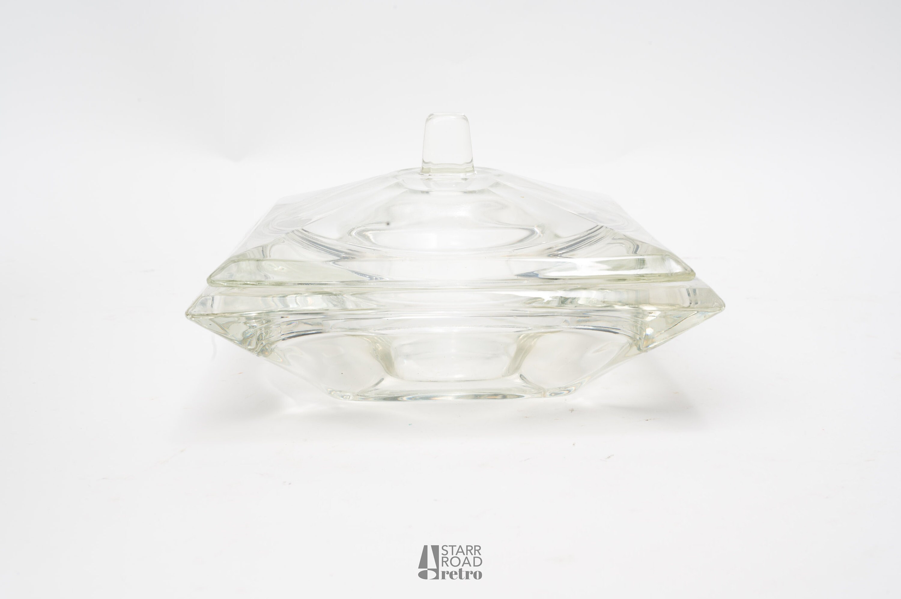 Vintage Square Candy Dish With Lid Art Deco Mid Century Etsy