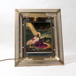 Art 3D de Jésus, lenticulaire, 17 x 14 po, vintage, années 1960