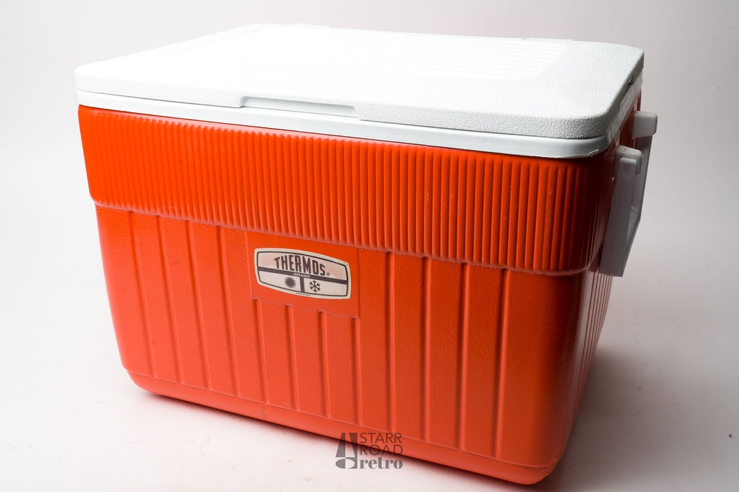 Vintage Ice Chest Cooler 35 Quart Plastic Thermos Brand Etsy