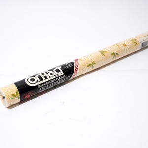 Vintage Con-Tact Brand Self Adhesive Plastic Paper, Flowers, 1980s