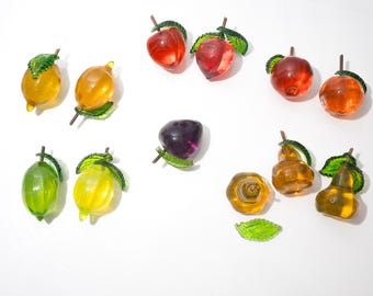 Midcentury Lucite Fruit, Acrylic, Vintage, SOLD INDIVIDUALLY