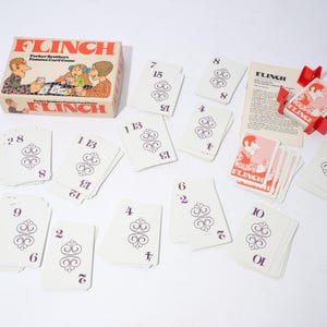Juego de cartas vintage Flinch, Parker Brothers, completo