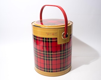 Nevera portátil vintage The Skotch Kooler De Lux Plaid de 4 galones, década de 1950, mediados de siglo.
