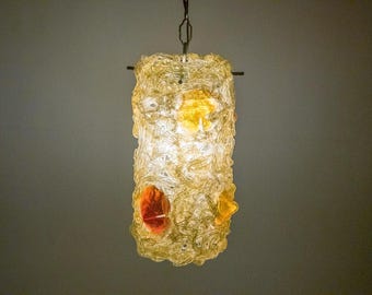 Vintage Gemmed Lucite Spaghetti Lamp Ceiling Light Fixture 1960s