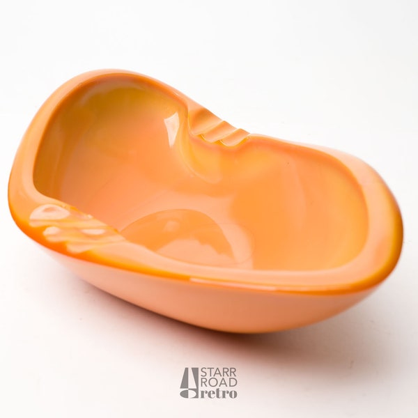 Mid Century Ashtray, Bittersweet, Orange, L.E. Smith, AS IS