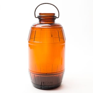 Vintage Brown Duraglas Brown Packer Picker Bottle, Wire Bail Handle, Owens-Illinois Glass Co., 1954-1962