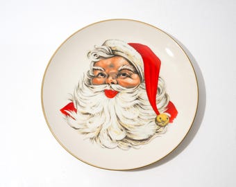 Plato vintage de Papá Noel, Navidad, Plato para galletas