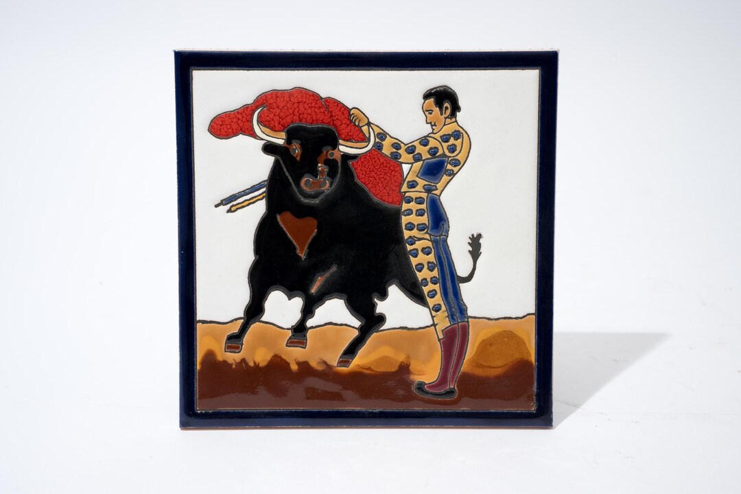 Vintage Bullfighter Tile, Ceramic - Etsy