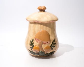 Vintage Mushroom Canister, Ceramic, Arnels, AS IS