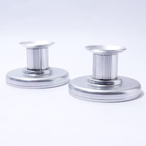 Vintage Aluminum Candlestick Holders, Art Deco, Kenstington