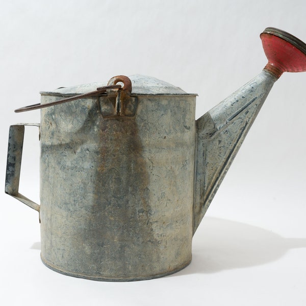 Vintage Watering Can, Galvanized, With Sprinkler Head