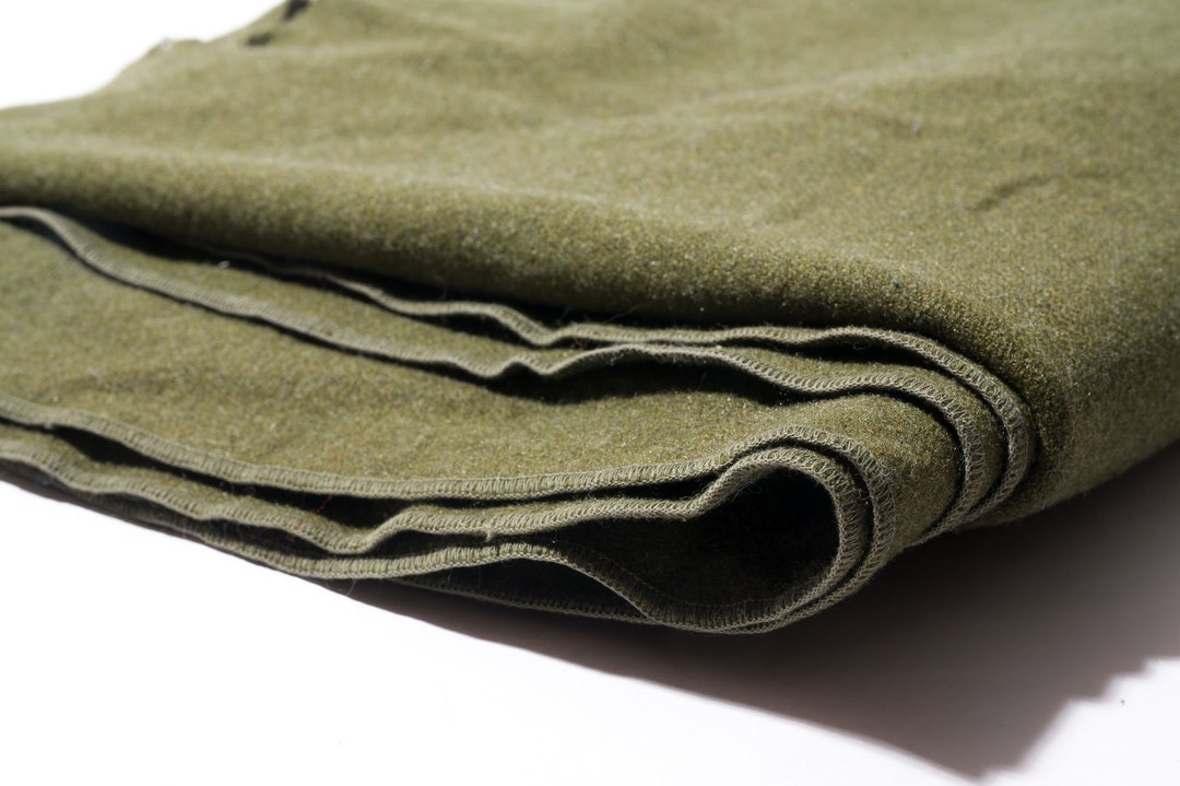 Vintage Wool Military Blanket, Olive Drab, Army, No Tag, Small Rip Etsy
