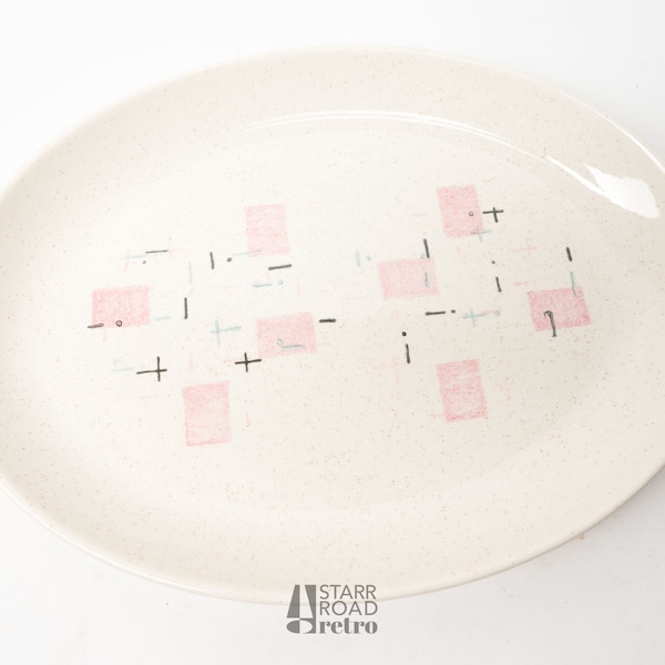 Vintage Serving Platter, Tickled Pink, by Vernon Ware, Dinnerware, 1950s