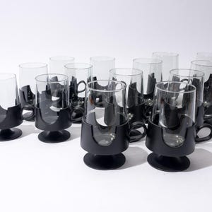Vintage Glassware, Glas-Snap by Corning, Black, Sold in Pairs, Mid Century