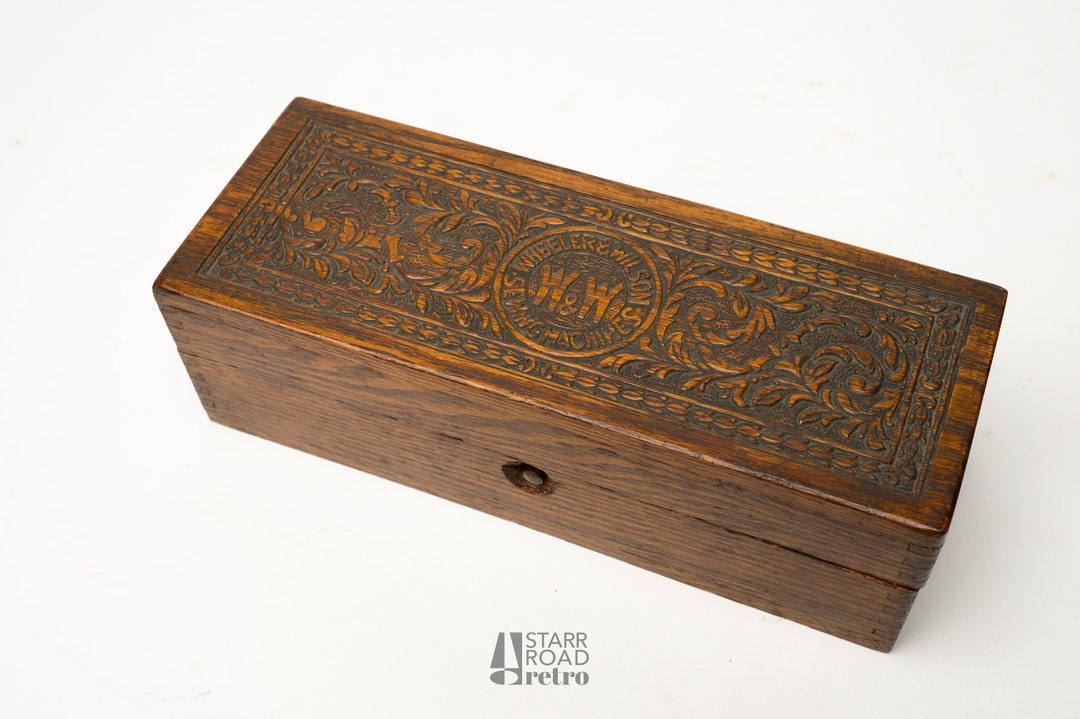 Antique Wheeler & Wilson Sewing Machines Box Trinket Box Oak Etsy