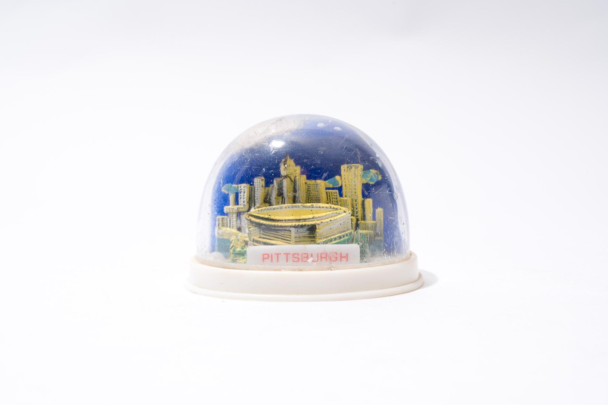 Vintage Pittsburgh Snow Globe, Three Rivers Stadium, Plastic, AS IS