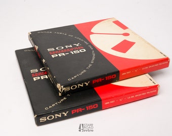 Vintage HiFi Reel to Reel Tapes, Set of Two, Sony Cases, One Sony, One Scotch, Used, Sony PR-150, 1/4", 1800'