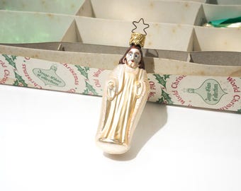 Vintage Jesus Christmas Tree Ornament, Inge Glas, Germany, SOLD INDIVIDUALLY