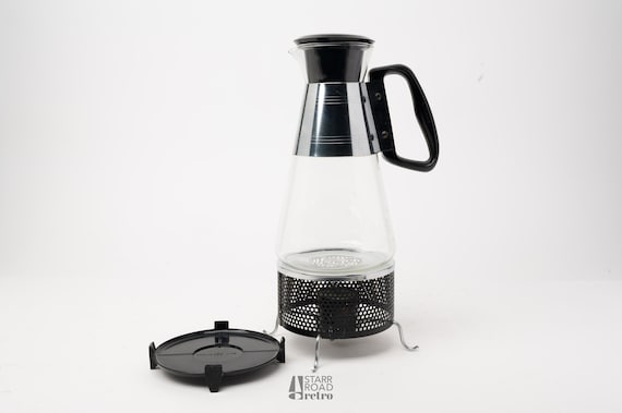 Vintage Coffee Carafe and Warmer, Pyrex, Silex, Includes the Candle Warmer  and Trivet, Mid Century, 1960s 