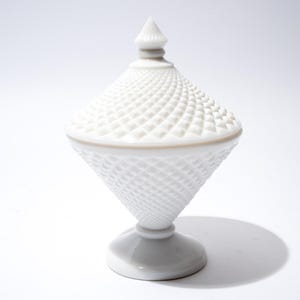 Vintage Milk Glass Candy Dish, Lidded, Westmoreland Glass, Midcentury