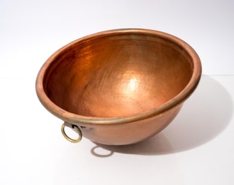 Vintage Gaillard Paris French Copper Mixing Bowl 11 Inch Farmhouse Country Kitchen 1950s
