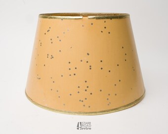 Retro Tall Tapered Cone Lamp Shade – 60s 70s Sixties Style, Multicolored Spotted Fabric