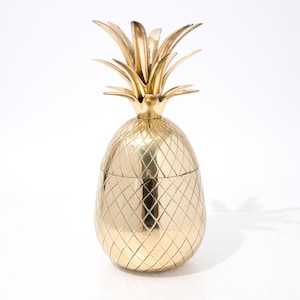Vintage Brass Pineapple Lidded Bowl, Trinket Dish
