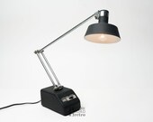 Vintage Mid Century Desk Lamp, Mobilite, Black, Chrome, Task Light, Homework, Office, WFH