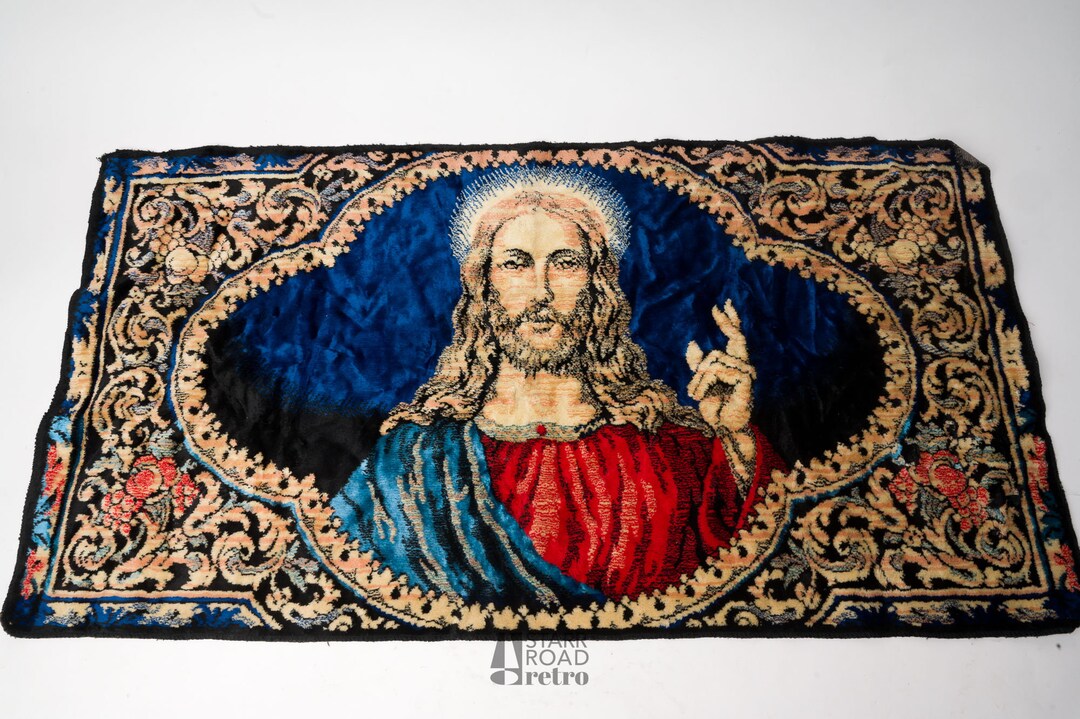Vintage Jesus Tapestry Made in Italy 1960s Etsy