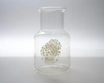 Vintage Pyrex 3456 Carafe, Spring Blossom Green