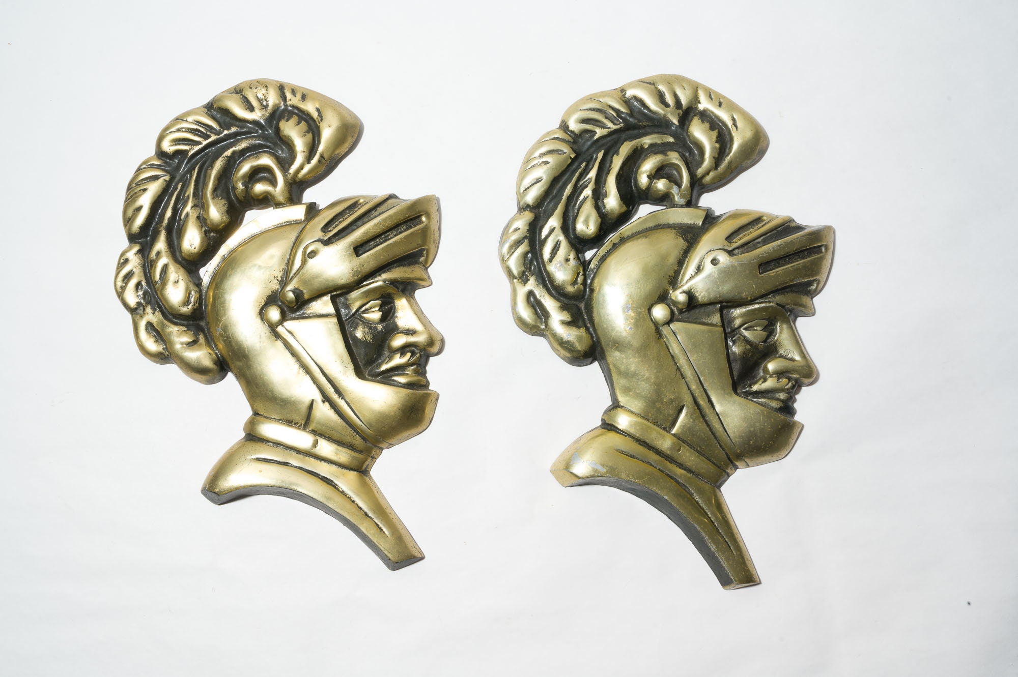 Vintage Knight Wall Art, Metal Art, Set of Two