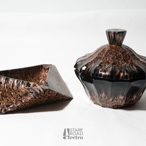 Midcentury Copper Aventurine Glass Ashtray or Candy Dish, V. Nason, Murano, Sold Individually
