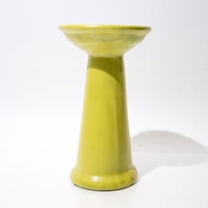 Vintage Los Angelas Pottery Pillar Candle Holder, Column, Green, Bird Bath