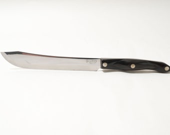 Vintage Cutco Knife, 1722, Butcher Knife, Black Handle, 8 Inch Blade, Made in USA
