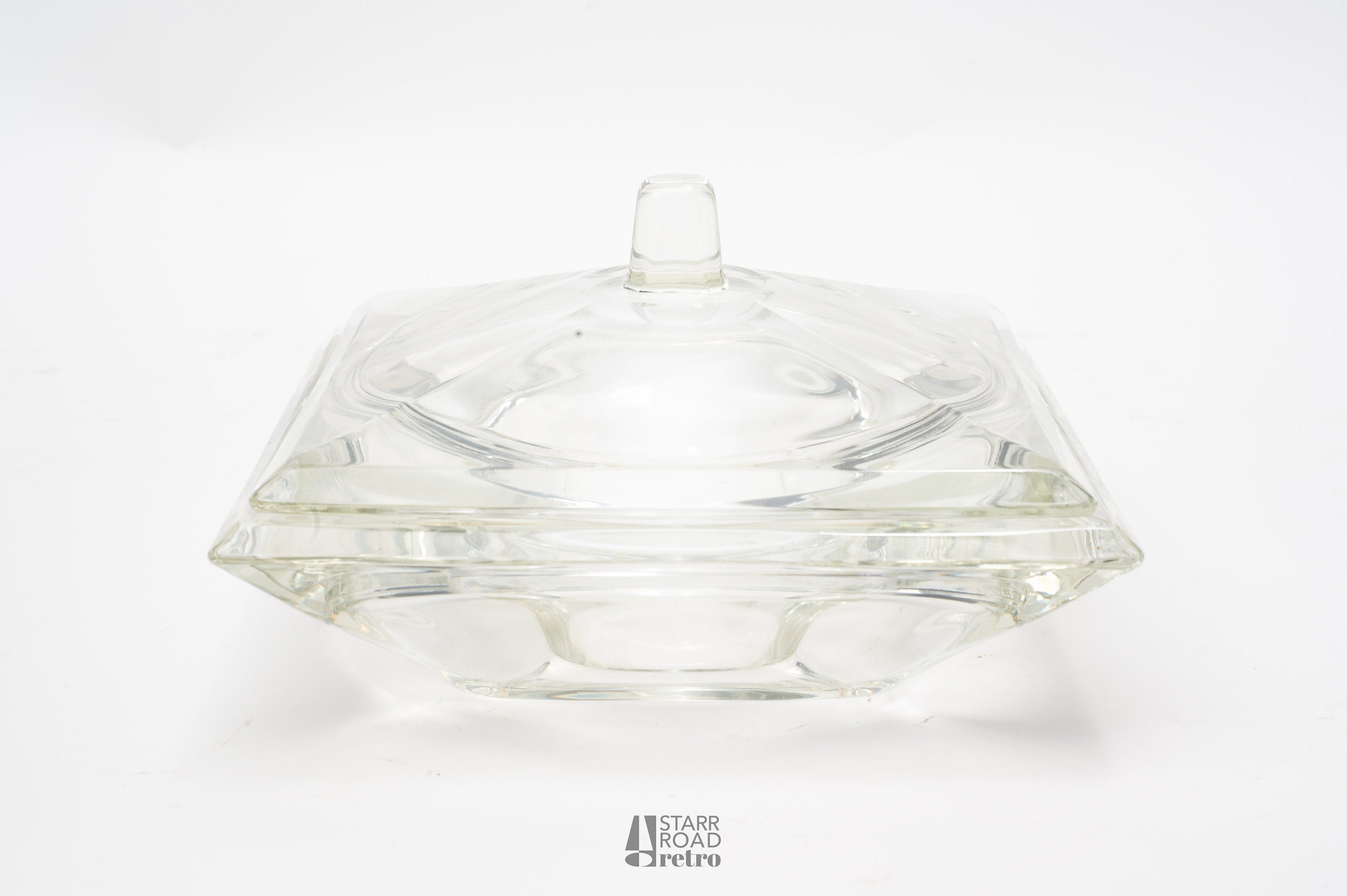 Vintage Square Candy Dish With Lid Art Deco Mid Century Etsy