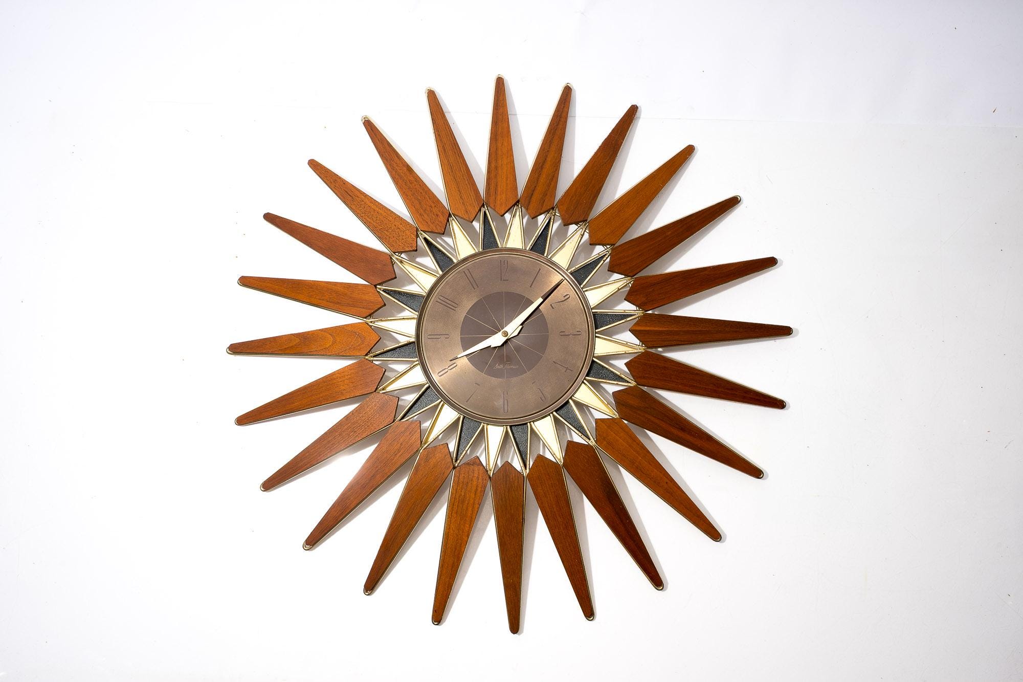 サンバーストクロック ミッドセンチュリー セストーマス ビンテージ Seth Thomas Starburst Wall Clock - Etsy